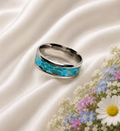 Edelstahlring mit Larimar-Imitation – Karibisches Blau