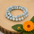 Aquamarin Armband aus Madagaskar – AA-Qualität, 8 mm Perlen, 19 cm