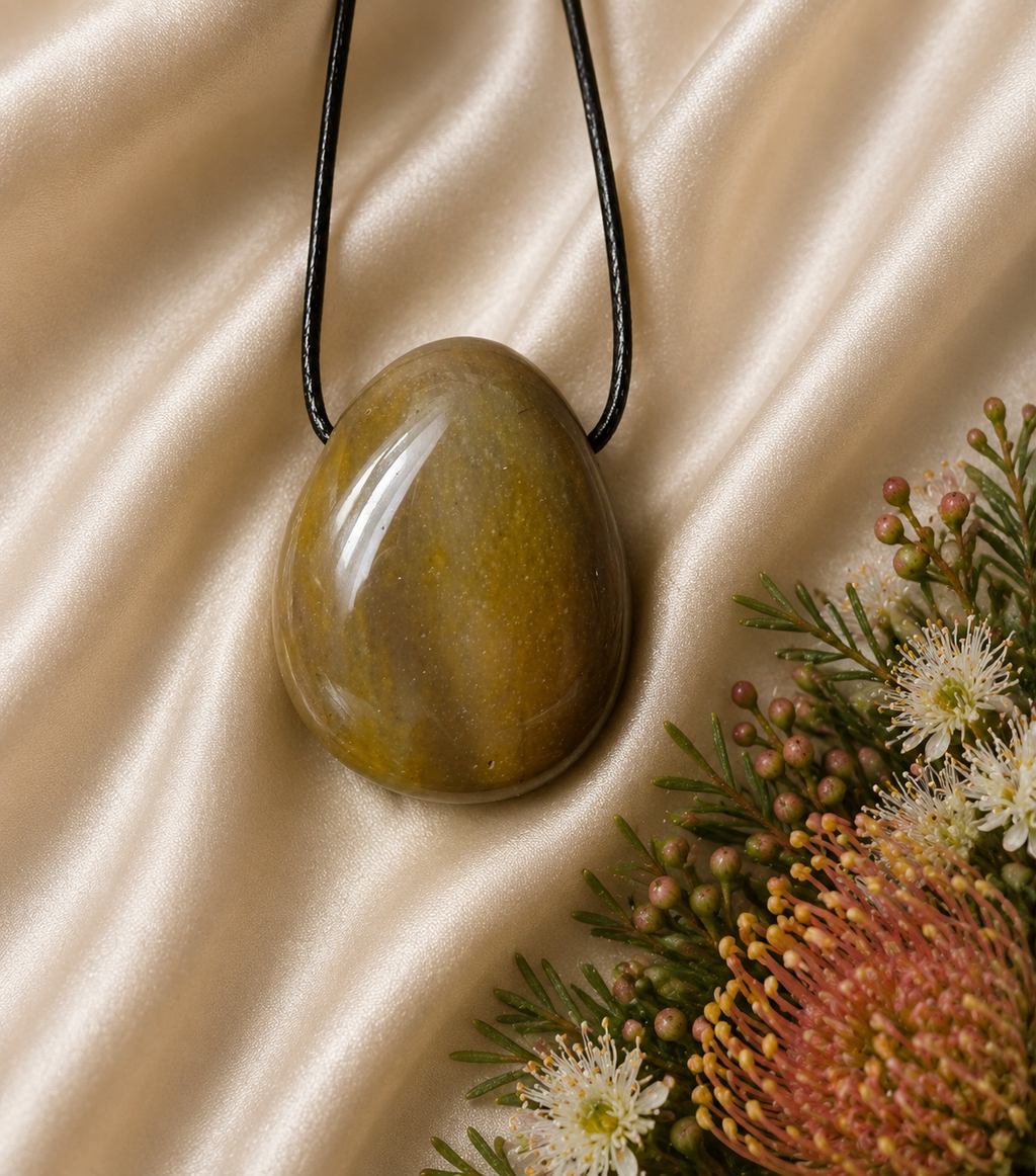 Mookait Anhänger – Australischer Jaspis, Lochstein, ca. 20 × 30 mm | Elassteine