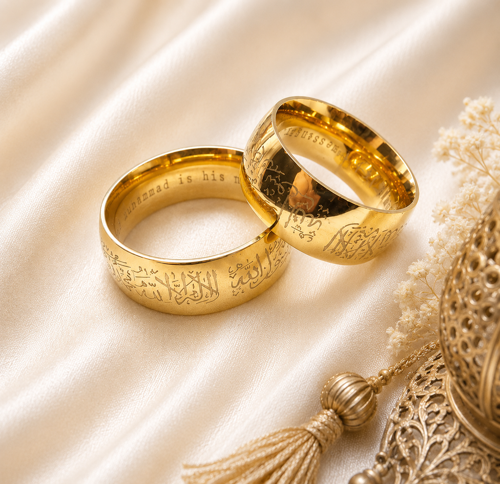 Shahada Ring in Gold – Edelstahl 316L | Arabischer Islamschmuck