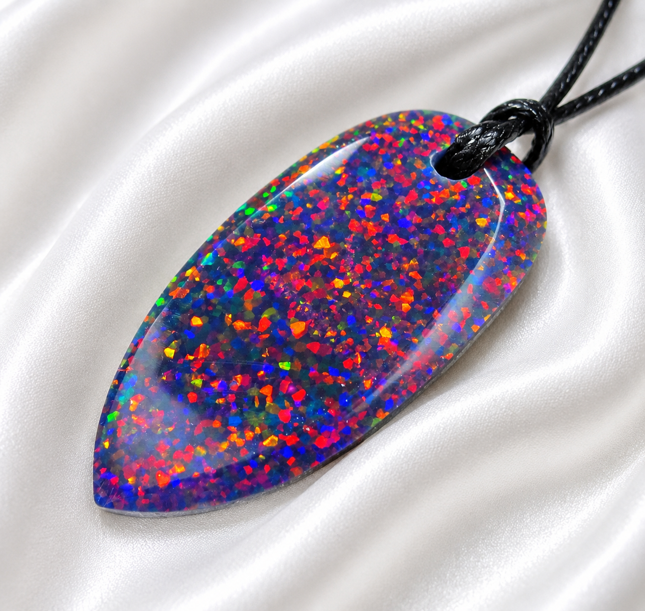 Mystischer Opal Anhänger Gothic | Handgeschliffen | Unikat | 18 × 40 mm