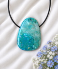 Atacama Opal Anhänger – Chilenischer Chrysokoll-Opal | Scheibenstein 30×20 mm