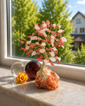 Liebesbaum – Rosenquarz & Rhodochrosit Edelsteinbaum | Deutsche Handarbeit