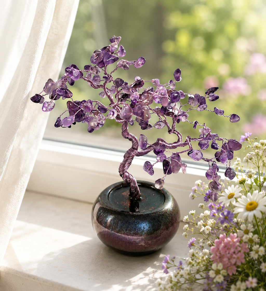 Amethyst Glücksbäumchen – Edelsteinbaum aus deutscher Handarbeit