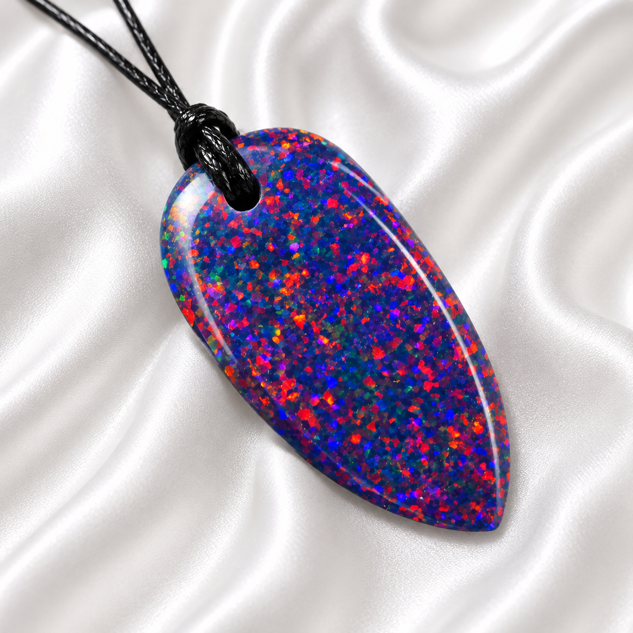 Mystischer Opal Anhänger Gothic | Handgeschliffen | Unikat | 18 × 40 mm