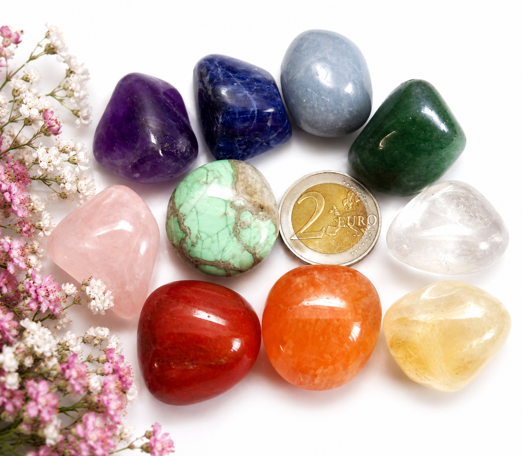 Heilsteinmischung | 10 Edelsteine | Chakra Set | Wassersteine | Geschenkset | je ca. 3 cm