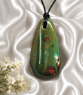 Gem Silica Anhänger mit Kette – AAA-Qualität | Großer Edelstein Amulett 50×30 mm