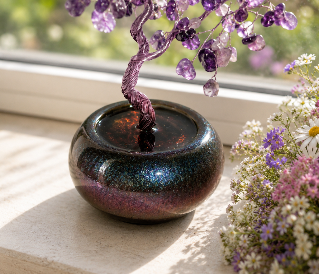 Amethyst Glücksbäumchen – Edelsteinbaum aus deutscher Handarbeit