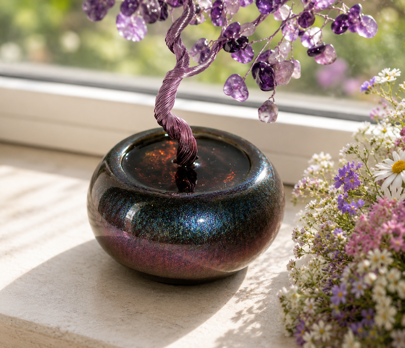 Amethyst Glücksbäumchen – Edelsteinbaum aus deutscher Handarbeit