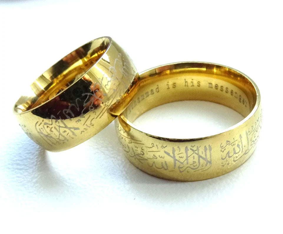 Shahada Ring in Gold – Edelstahl 316L | Arabischer Islamschmuck