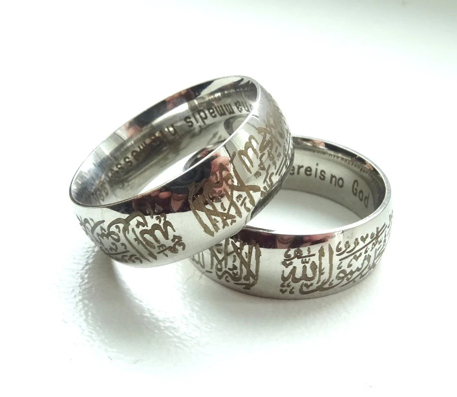 Shahada Ring aus Edelstahl 316L – Arabischer Islamschmuck