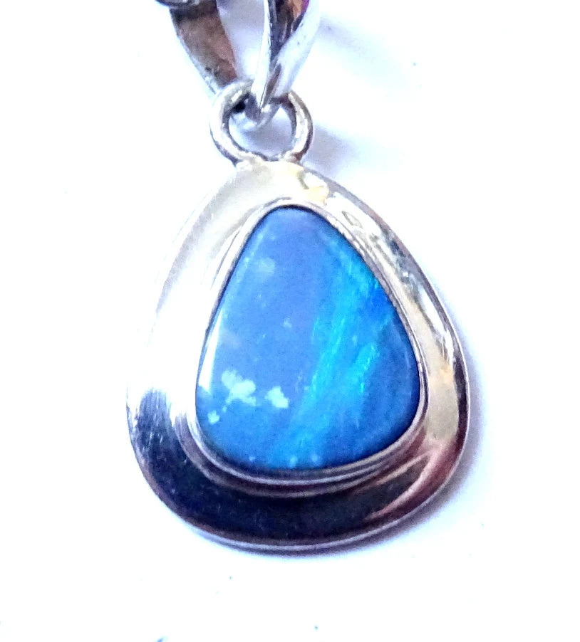 Boulderopal Anhänger | 925 Silber | Himmelblau