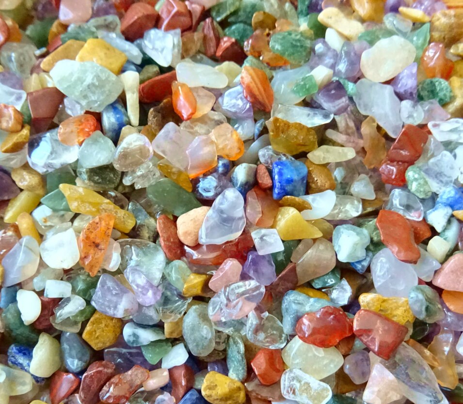 Trommelstein Chips Mix 300g – Bunte Naturstein-Mischung aus Indien