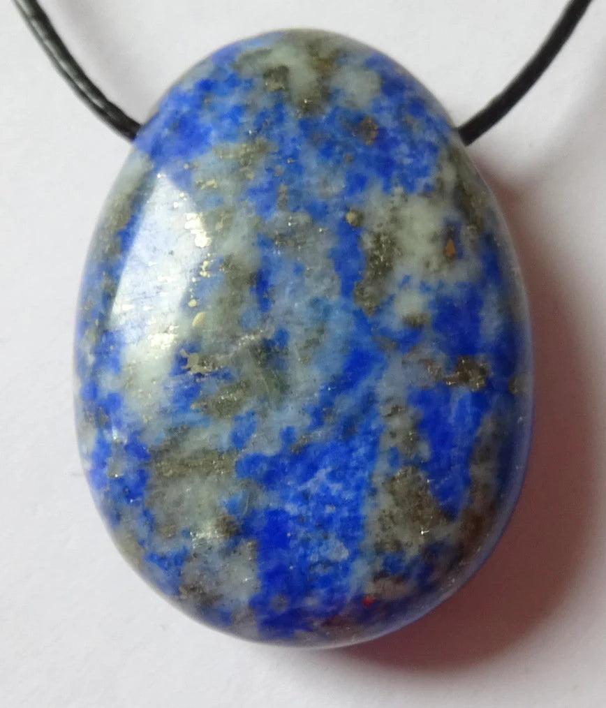Lapislazuli Anhänger mit Stahlkette – Echter Lasurstein | Naturstein Schmuck
