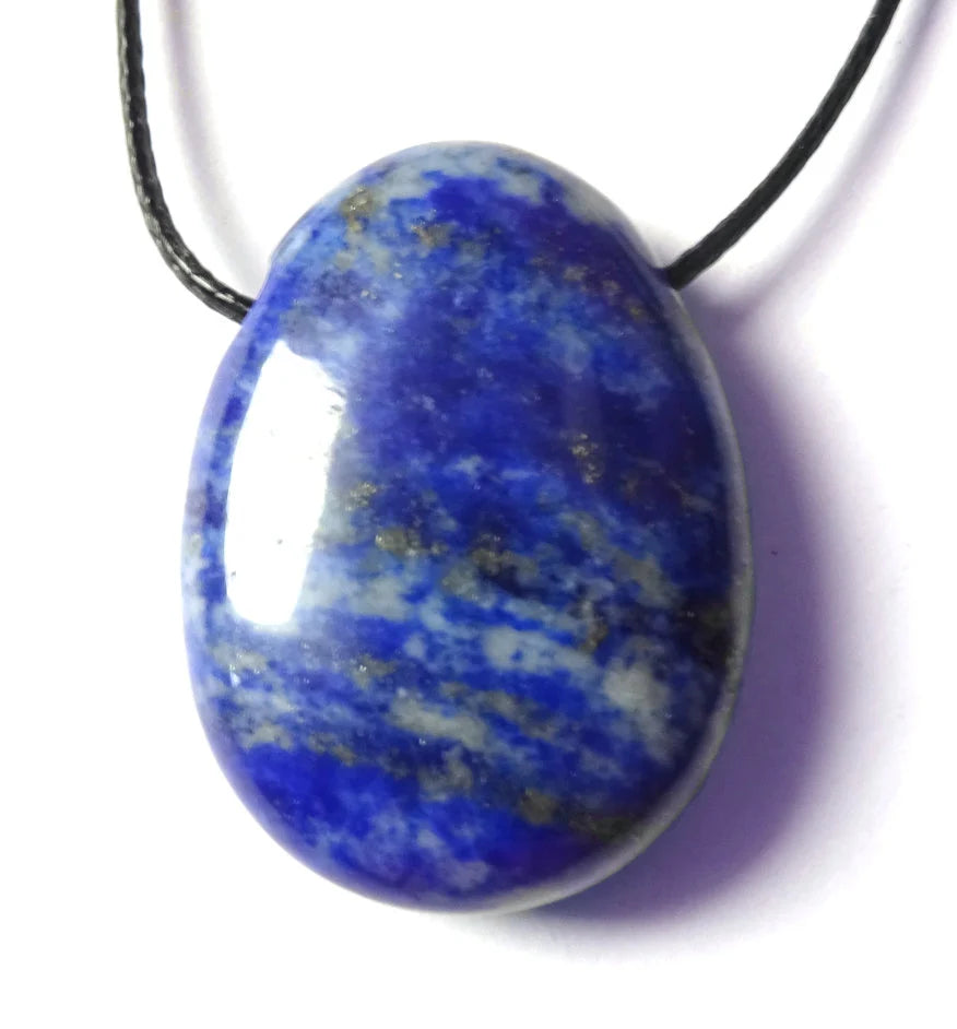 Lapislazuli Anhänger mit Stahlkette – Echter Lasurstein | Naturstein Schmuck