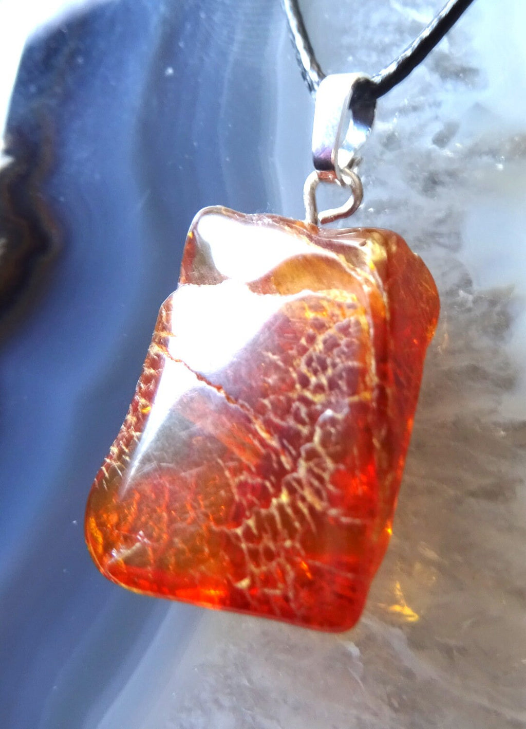 Naturbernstein goldorange mit 925 Sterlingsilber – Anhänger 15×20 mm | Baltischer Bernstein