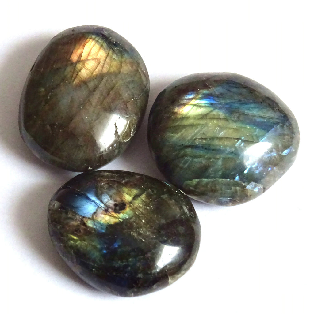 Labradorit Cabochon | 3 Stück | Spektrolith | Wire Wrapping | Madagaskar | 30 × 25 mm