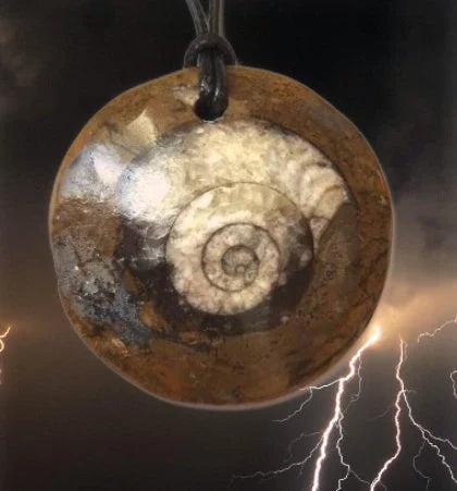 Goniatit Fossil-Anhänger – Versteinerter Ammonit | Fossilienschmuck