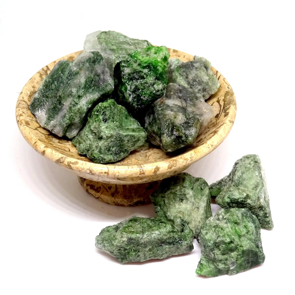 Diopsid Rohsteine Set – 3 Stück Wassersteine