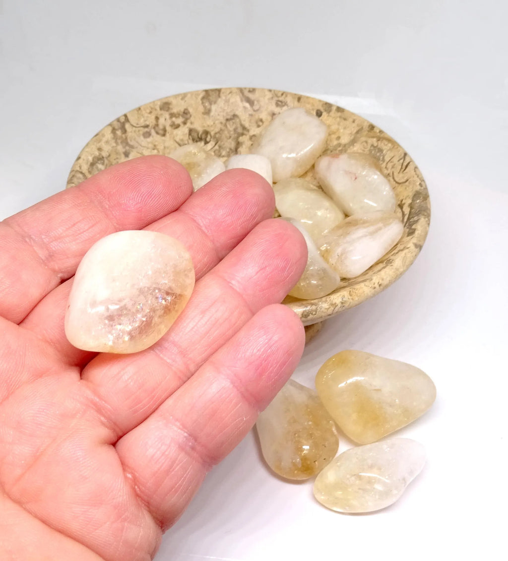 3 Citrin Trommelsteine – Stein der Freude | Wasserstein, Taschenstein, Zwillinge
