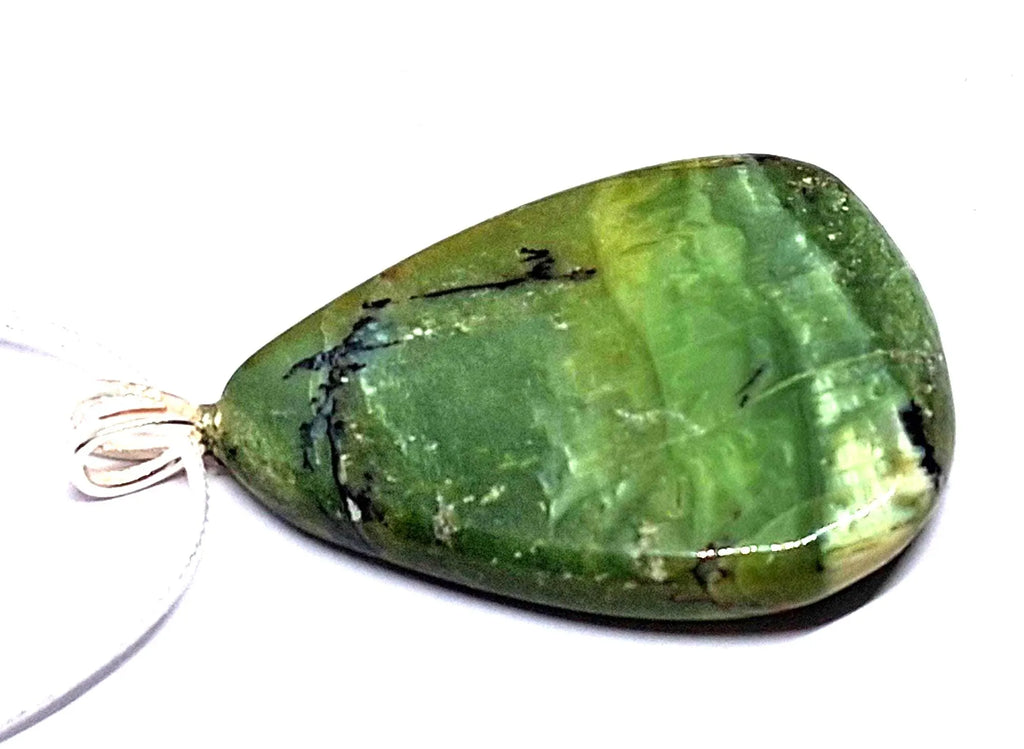 Grüner Opal Katzenauge Anhänger – Rarität, 30 × 25 mm