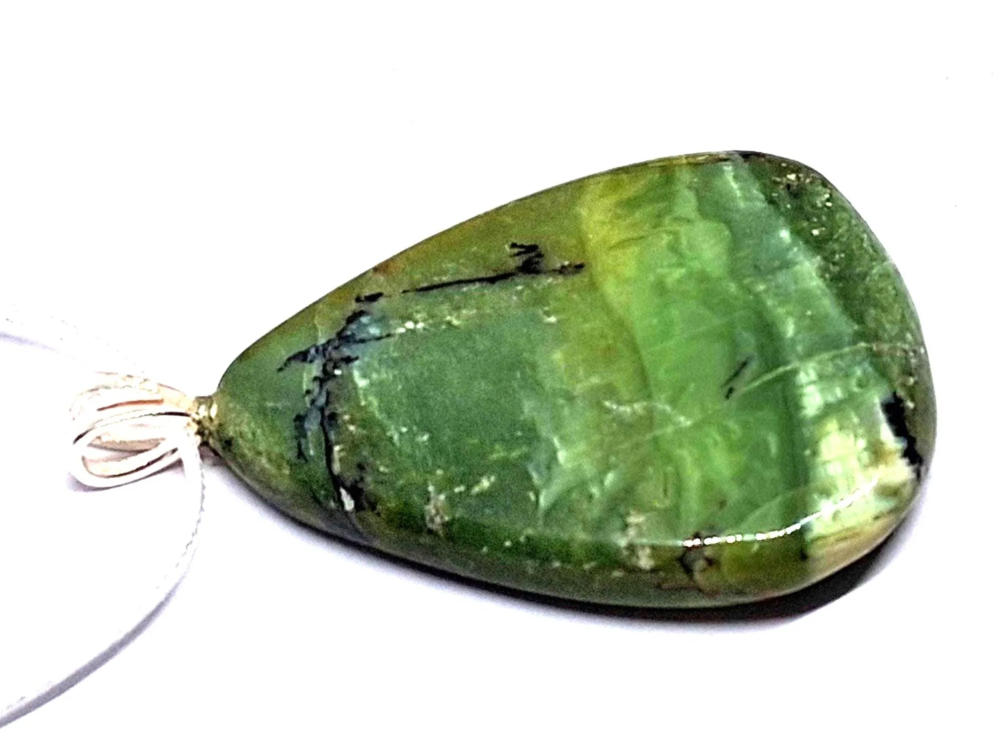 Grüner Opal Katzenauge Anhänger – Rarität, 30 × 25 mm