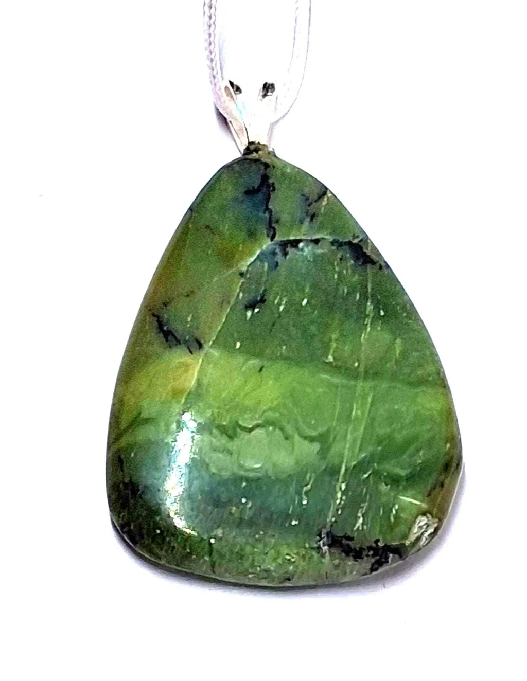 Grüner Opal Katzenauge Anhänger – Rarität, 30 × 25 mm