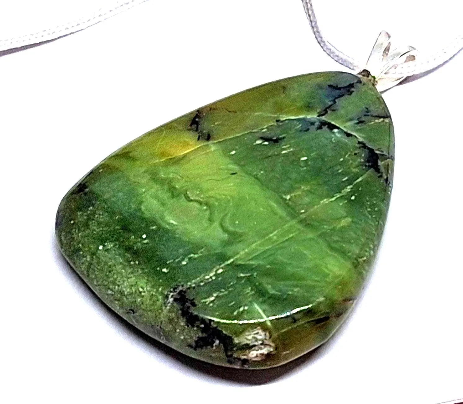 Grüner Opal Katzenauge Anhänger – Rarität, 30 × 25 mm