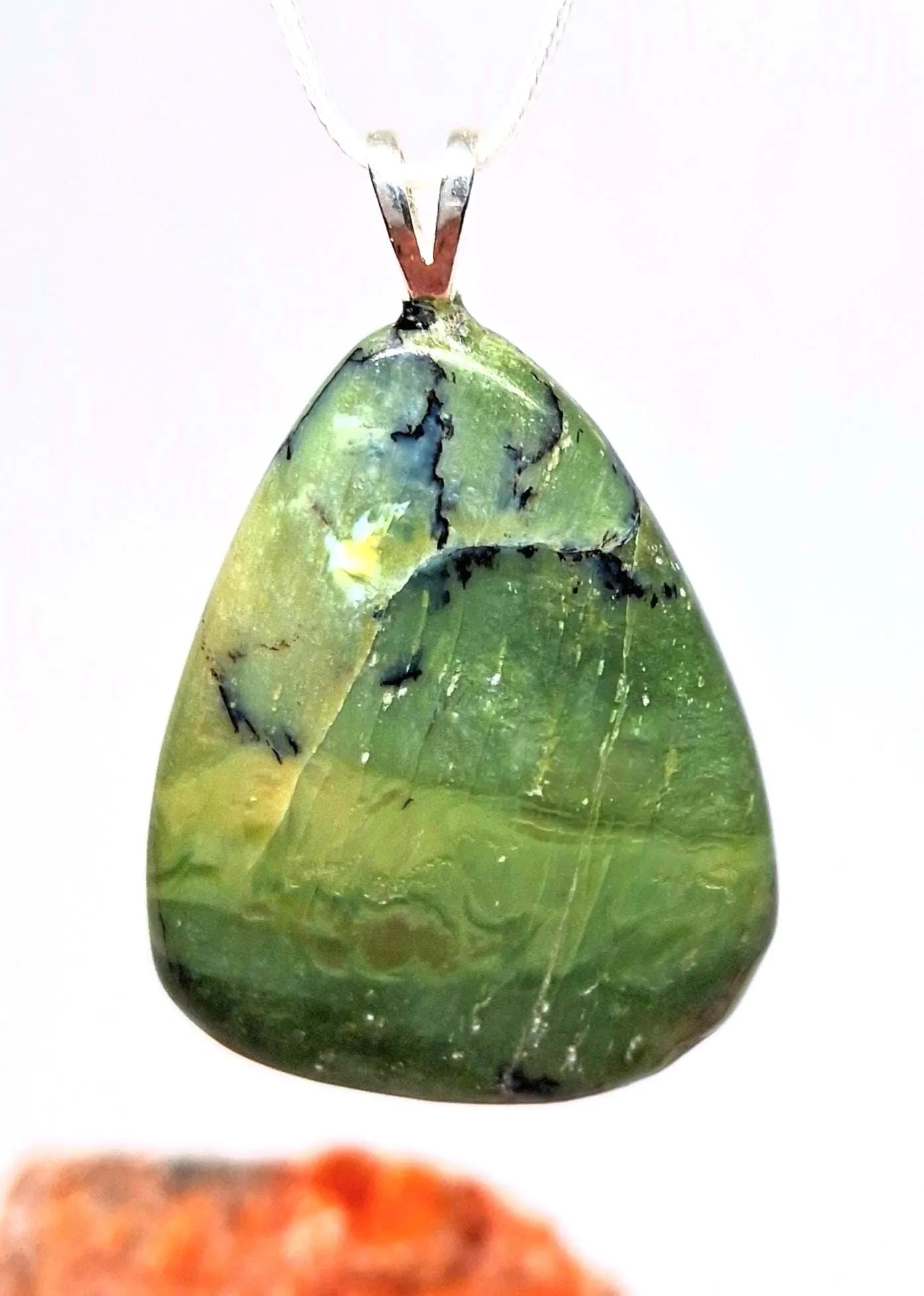 Grüner Opal Katzenauge Anhänger – Rarität, 30 × 25 mm