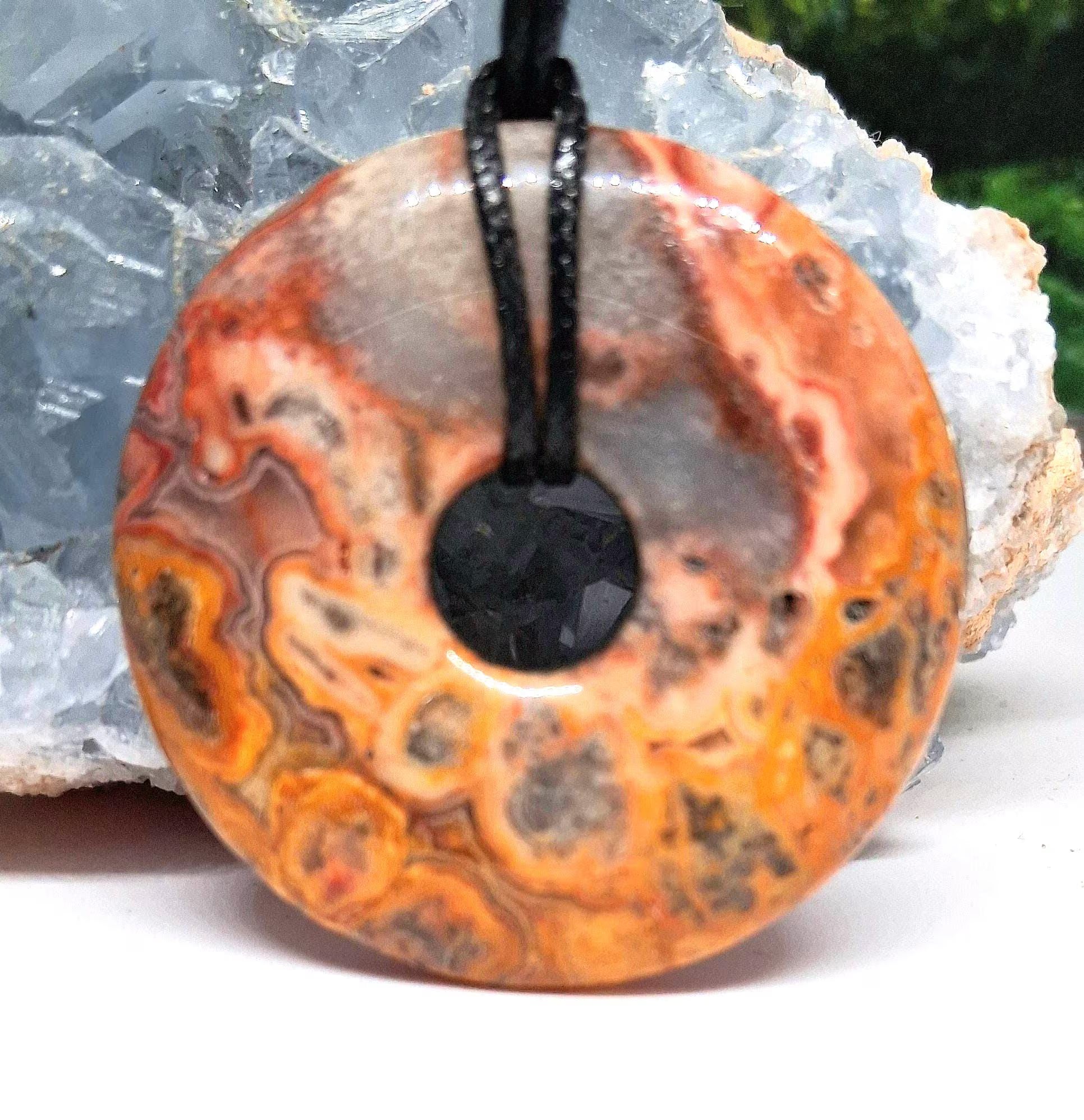 Crazy Lace Achat Donut Anhänger – Pi-Scheibe 40 mm, Begleiter im Alltag | Elassteine