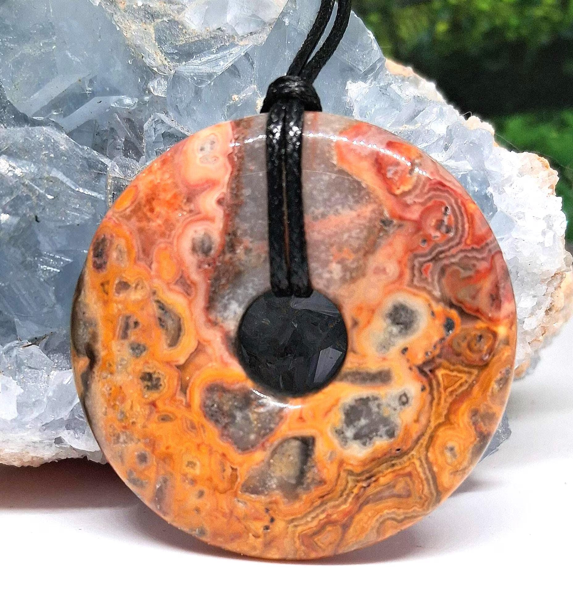 Crazy Lace Achat Donut Anhänger – Pi-Scheibe 40 mm, Begleiter im Alltag | Elassteine
