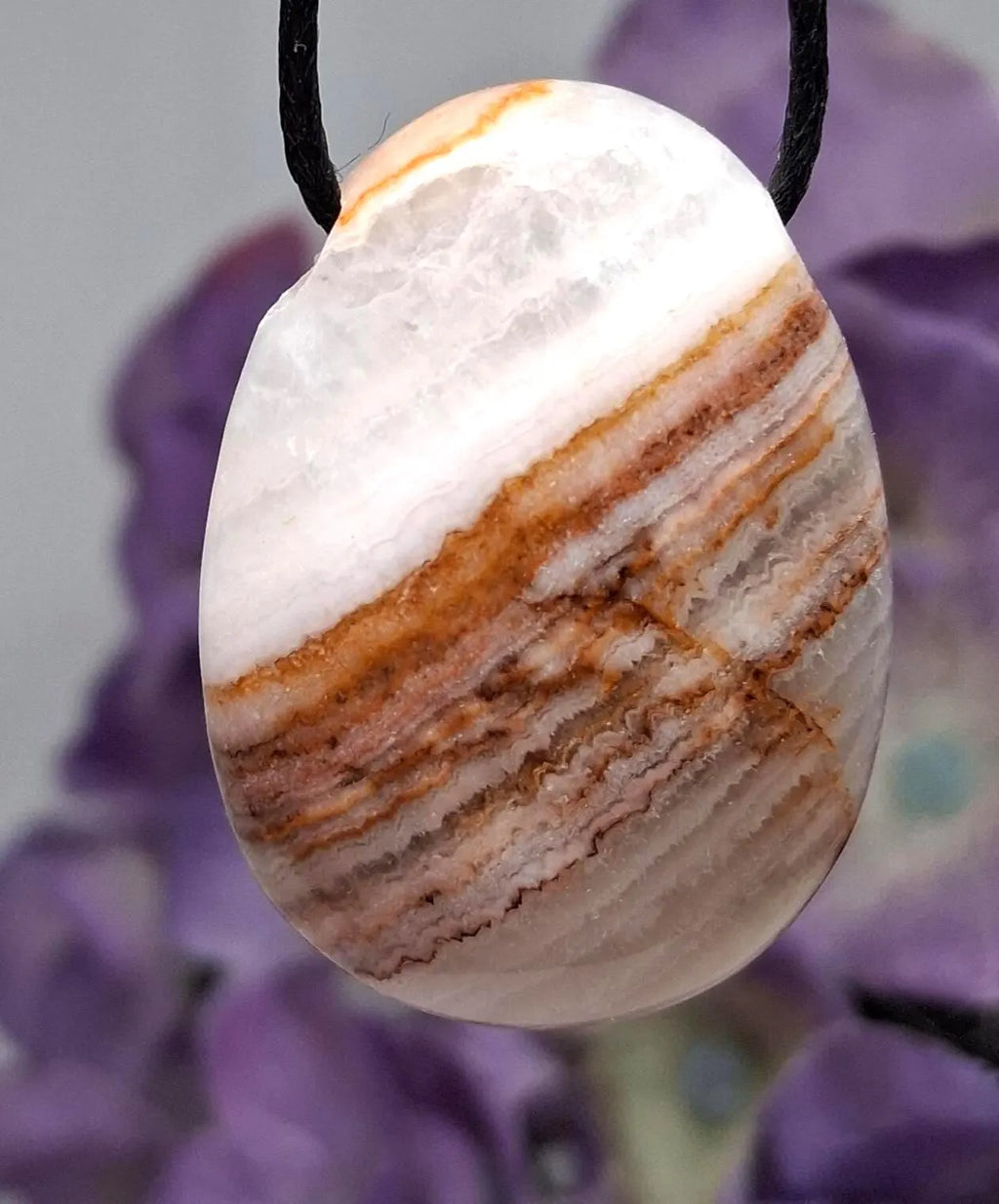 Aragonit Edelsteinanhänger mit Streifen – Naturstein Schmuck