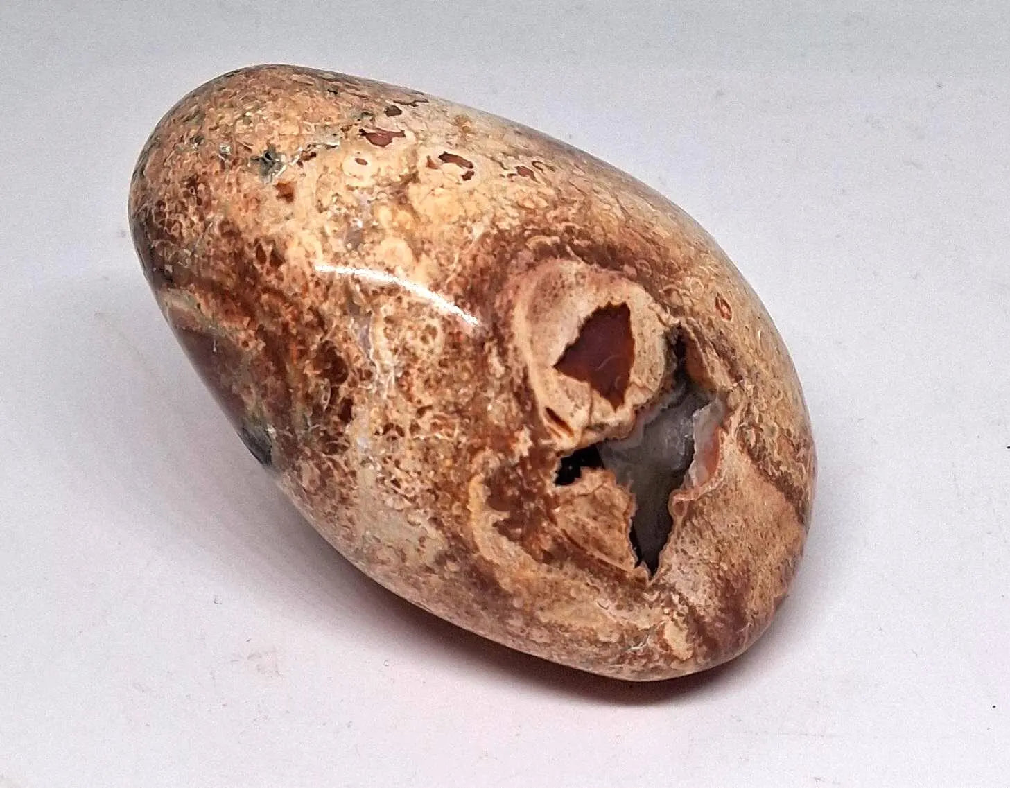 Sternachat Thunderegg – Australischer Amulettstein 131g | Jumbo Handschmeichler Glücksbringer