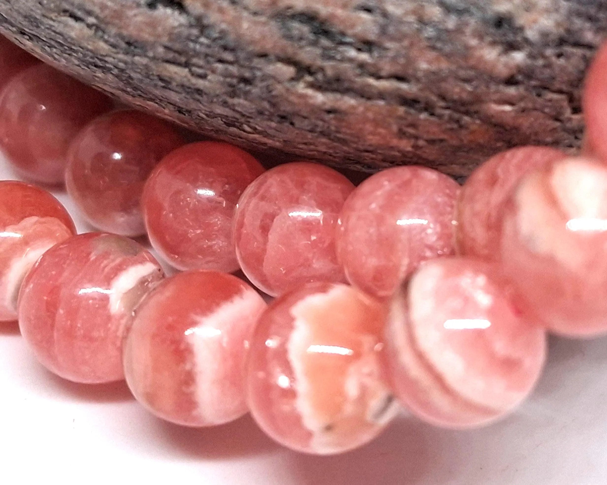Rhodochrosit Armband – Rose der Inkas, AA-Qualität, 5–6 mm, Argentinien