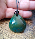 Gem Silica Anhänger mit Kette – AAA-Qualität | Edelstein Amulett 32×30 mm