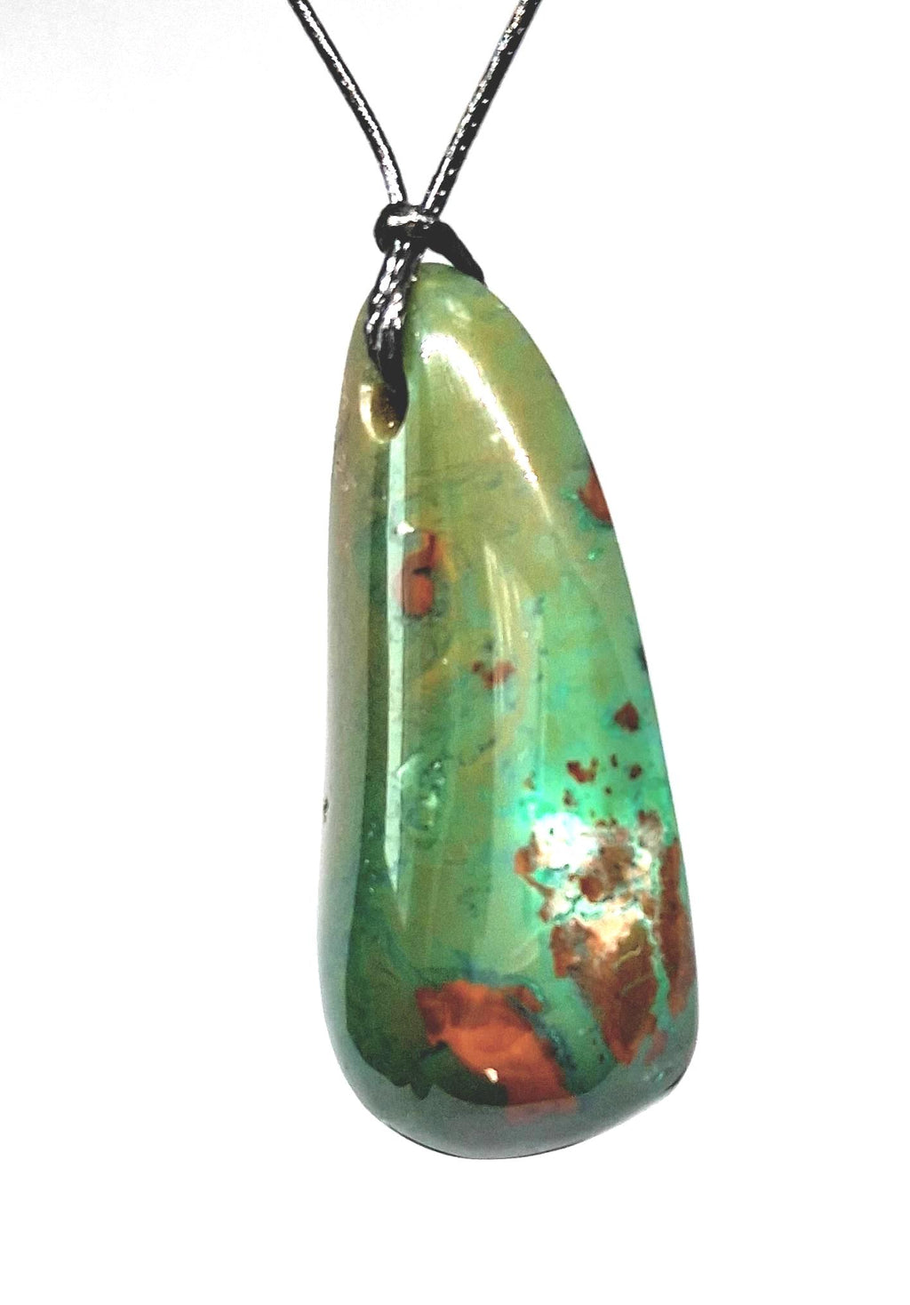 Gem Silica Anhänger mit Kette – AAA-Qualität | Großer Edelstein Amulett 50×30 mm