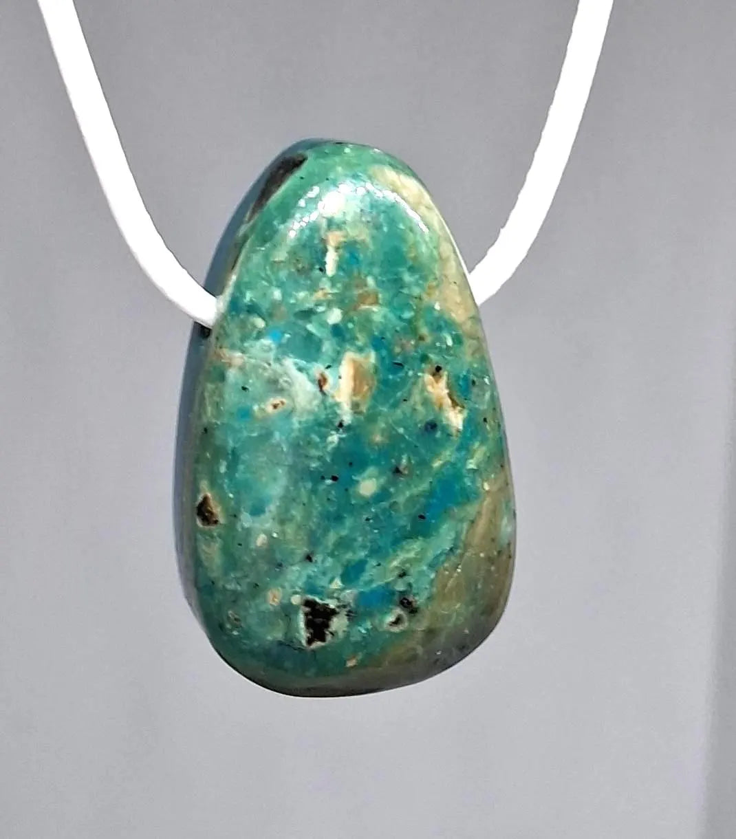 Atacama Opal Anhänger – chilenischer Blauopal, Lochstein, 30 × 20 mm