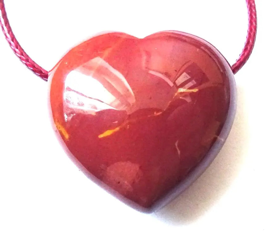 Mookait Herz Anhänger – Rot aus Australien | Weinrote Kette | 30×30×15 mm