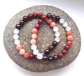 Edelstein Armband – Sugilith, Sonnenstein, Granat & Selenit | AA-Qualität | 19 cm