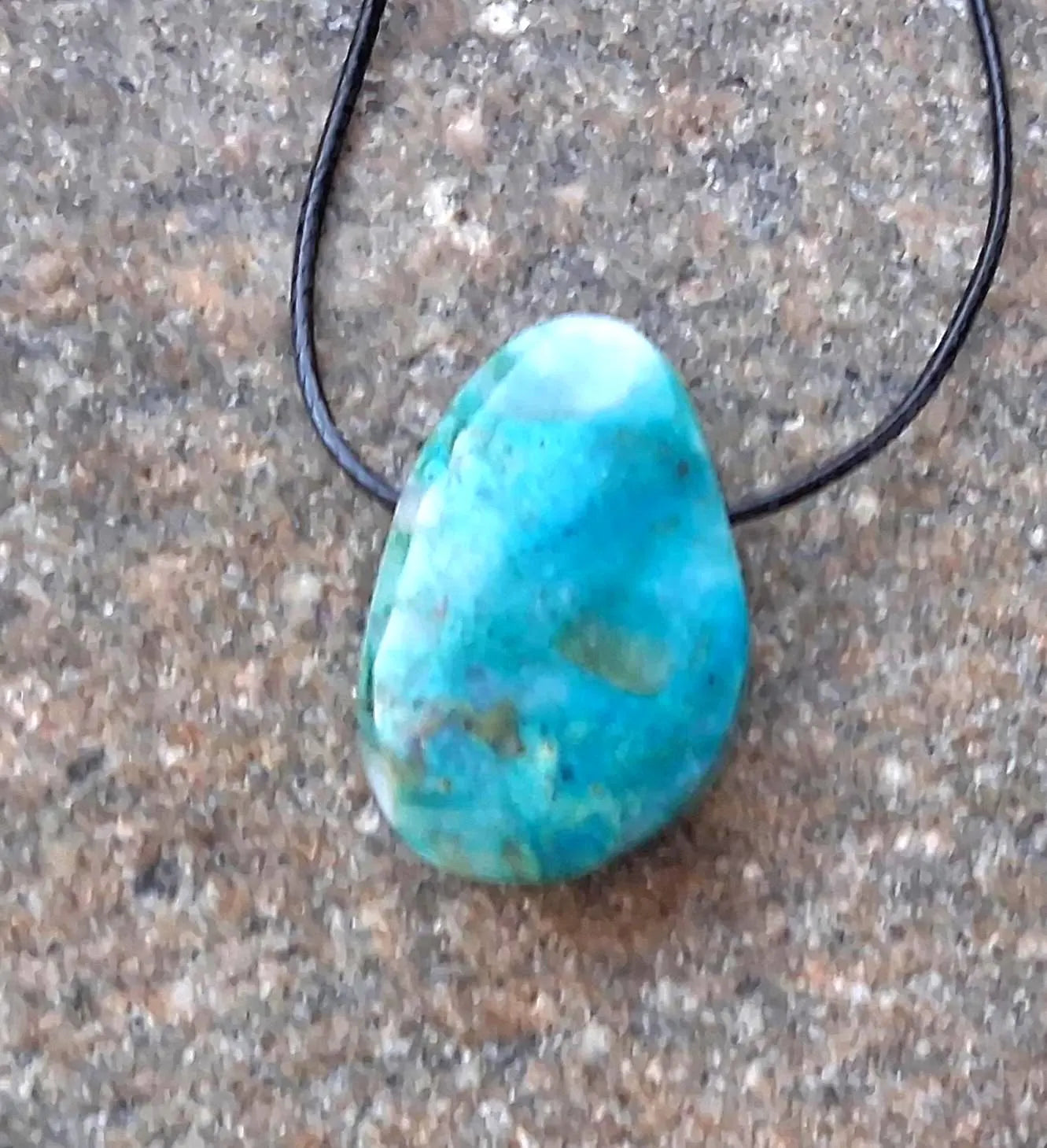 Atacama Opal Anhänger – Chilenischer Chrysokoll-Opal | Scheibenstein 27×20 mm
