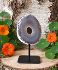Achatdruse mit Metallständer | Brasilien | Handpoliert | 17 cm | Deko & Schutzstein