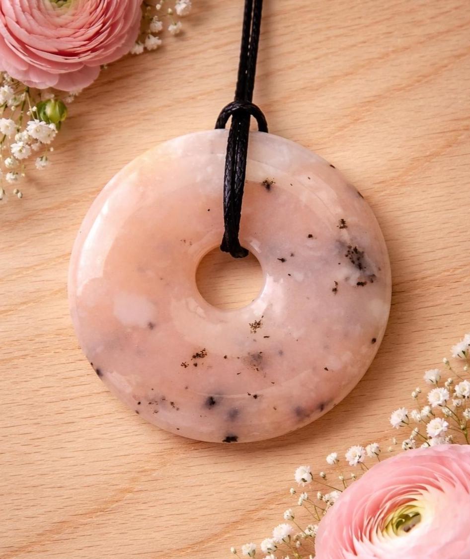 Andenopal Donut Anhänger aus Peru – Pischeibe 40 mm, Unikat Nr. 2