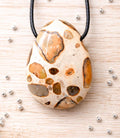 Onkolith Leopardit Anhänger – Jaspis Lochstein aus Peru | Naturstein Schmuck