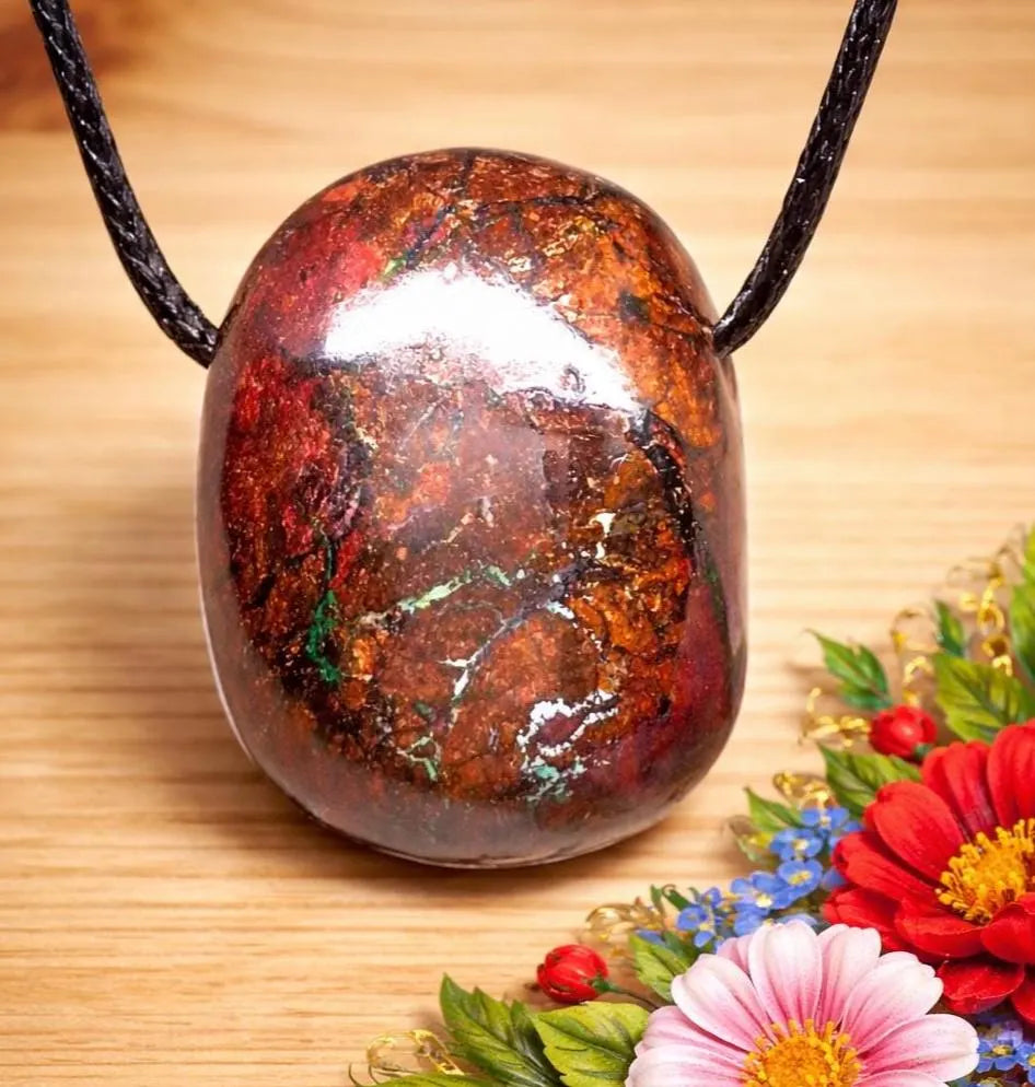 Zarinit Anhänger – Extrem seltenes Kupfermineral aus Russland, 22 × 25 mm | Elassteine