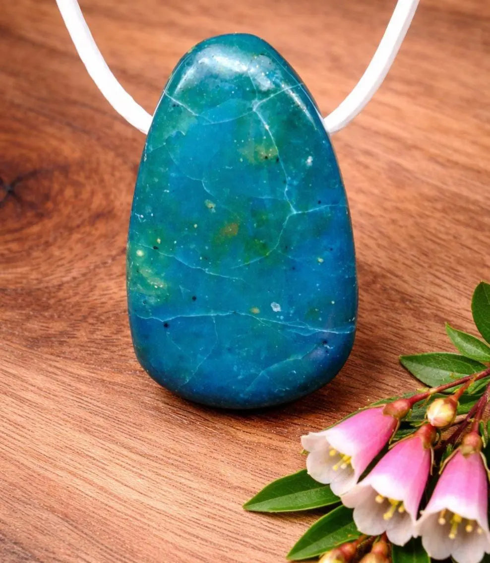 Atacama Opal Anhänger – chilenischer Blauopal, Lochstein, 30 × 20 mm