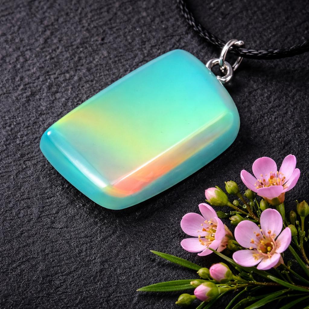 Aurora Opal Anhänger „Tropical Island“ – Nebula-Muster, Farbwandler