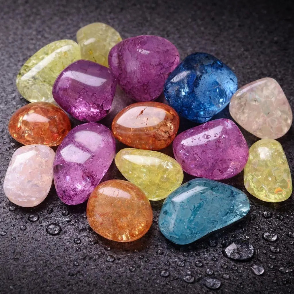 Trommelstein Set – 10 Magic Stones, gefärbte Bergkristalle, 20–35 mm | Elassteine