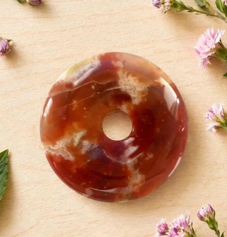 Jaspis Edelstein-Donut – Pi-Scheibe 40 mm | Unikat Nr. 2