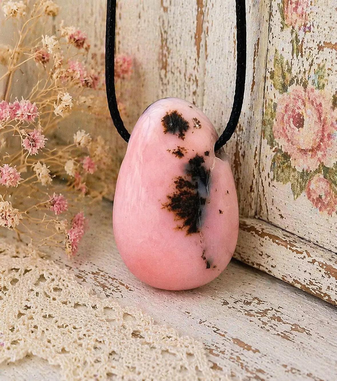Andenopal Anhänger Rosa – Pink Opal aus Peru, Seelenstein, ca. 3 × 2 cm | Elassteine