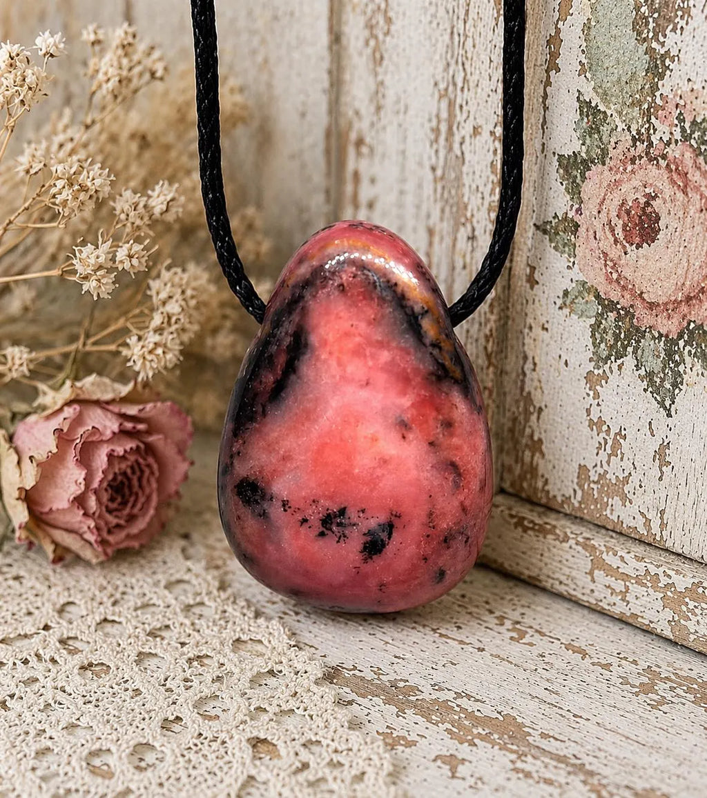 Andenopal Anhänger Rosa – Pink Opal aus Peru, Herzstein, ca. 3 × 2 cm | Elassteine